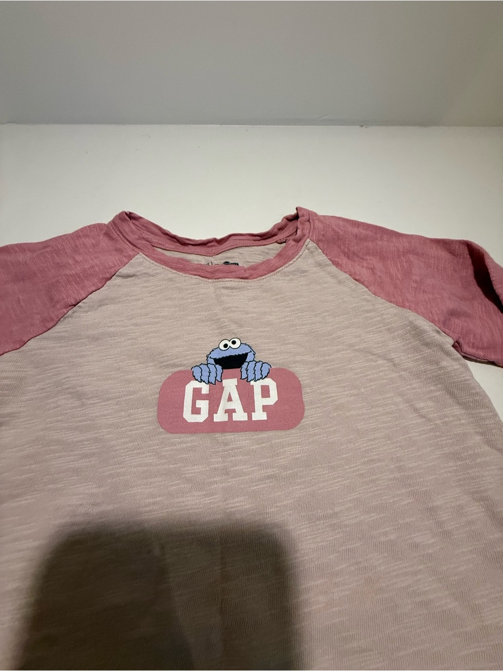 Gap 5T Girls Pink Top Bundle | Floral, Cookie Monster & Knit Cardigan - Picture 10 of 12